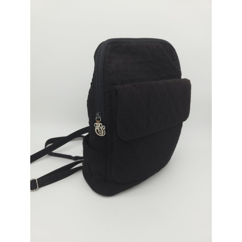 Vera Bradley Black Microfiber Backpack Small Quilted